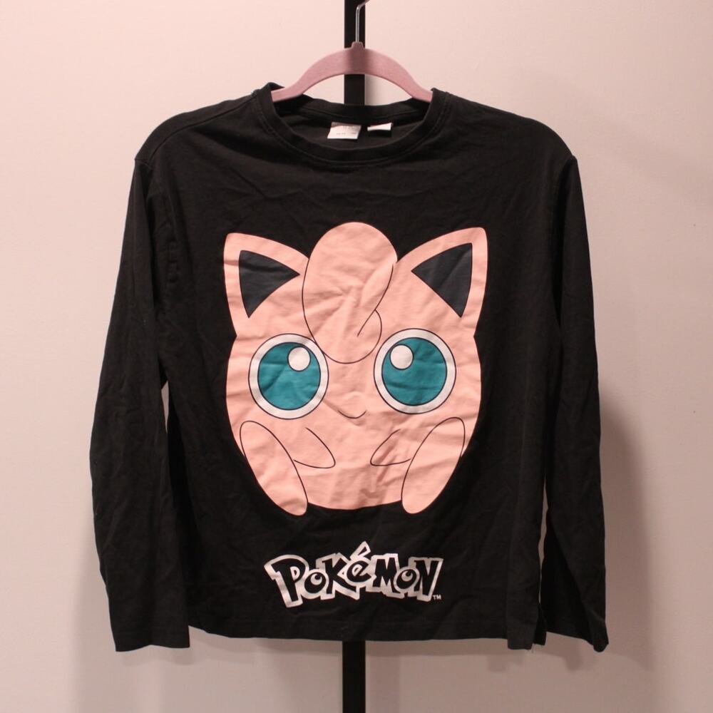 Zara‎ Pokemon Jigglypuff Long Sleeve T-Shirt Black 13-14 Unisex